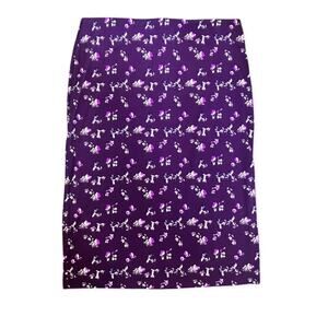 Simply Styled Purple Floral Spring Pencil Skirt Large